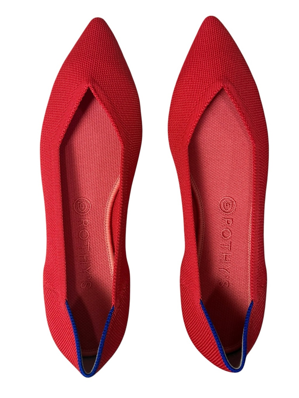 Rothy’s Red Pointed Toe Knit Flats Women’s 11 Sustainable Ballet Shoes